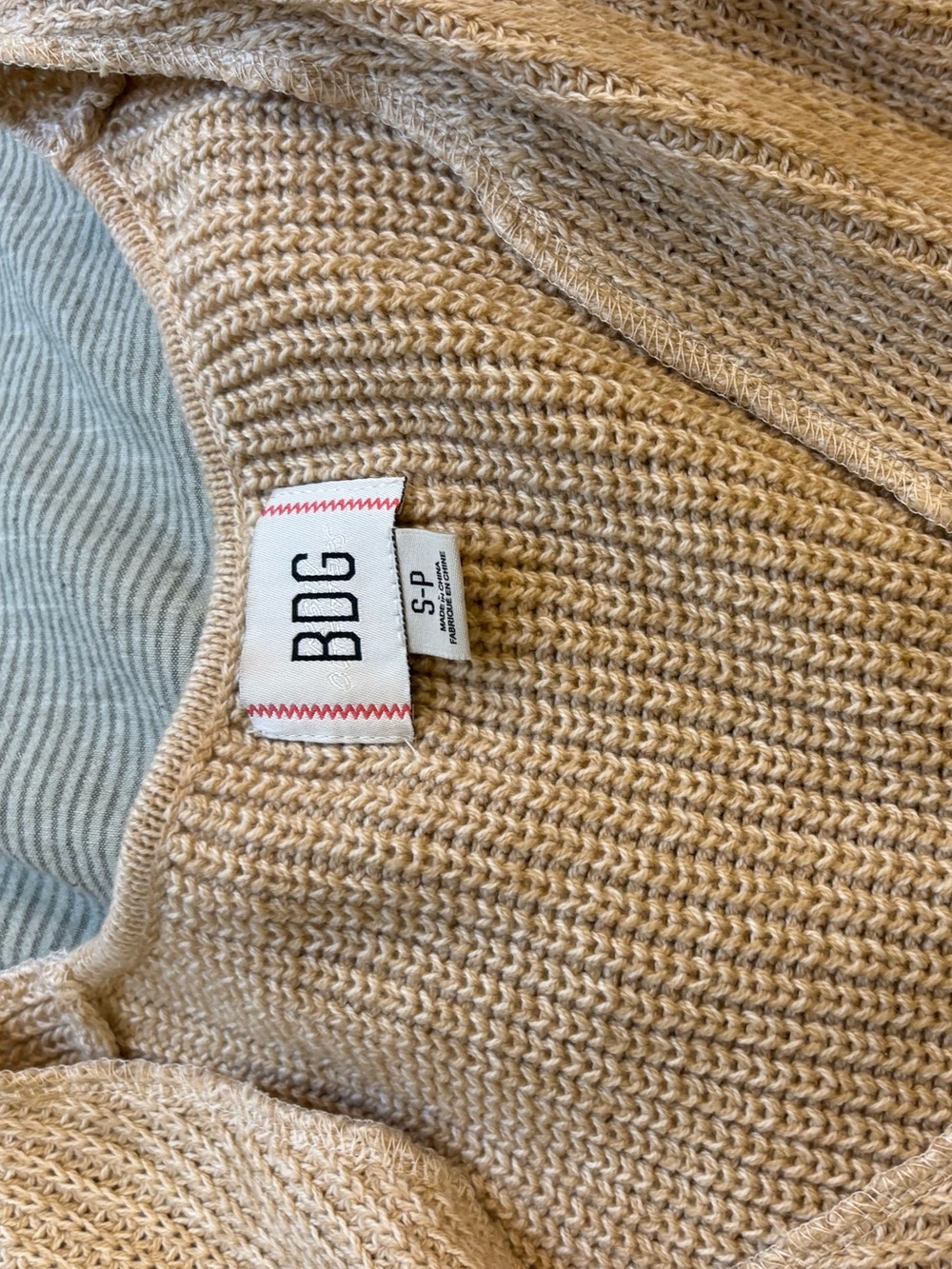 BDG Beige Ribbed Cropped Knit Tank - Picture 3 of 3